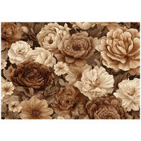 FOTOTAPETE Blumen Pfingstrosen Braun 250x175 cm - Multicolor, Papier (250/175cm) - Wallarena