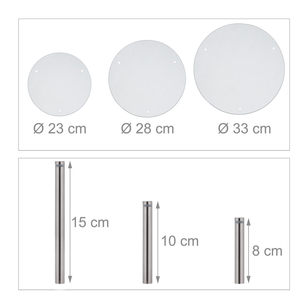3XTORTENSTÄNDER - Transparent, Glas/Metall (33/15.5cm) - Relaxdays