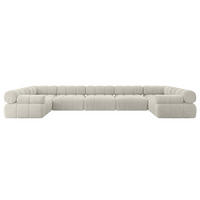WOHNLANDSCHAFT modulares Sofa Birno-U3 - 475x190x70 cm Hellgrau Cord - Hellgrau, Holzwerkstoff/Textil (475/70/190cm) - ALTDECOR