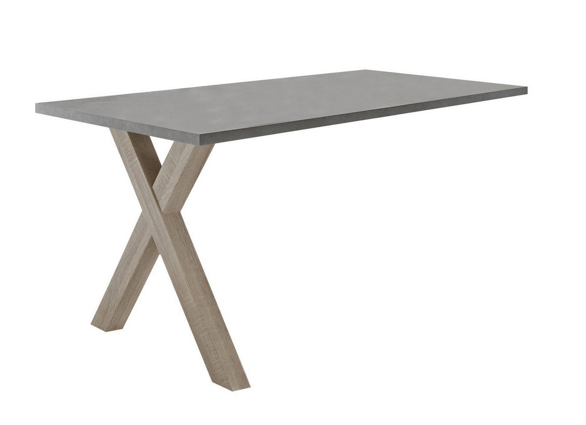 COMPUTERTISCH Edit 7 160 x 70 x 75 Schreibtisch eiche sägerau/graphit - Grau, Holz (160/70/75cm) - 58aufmkessel