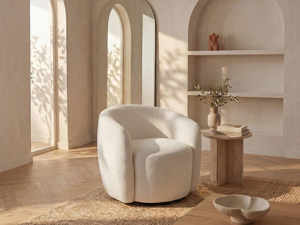 SESSEL mit gerader Rückenlehne - 1 Person - Stoff - Weiß - - Weiß, Textil (80/67/76cm) - Vente-Unique