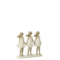FIGUR KINDER SCHWESTERN - Weiß, Glas/Naturmaterialien (5.5/16.5/18cm) - J-Line