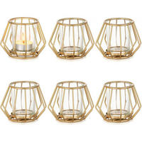 TEELICHTHALTER 6er Set Gold Metall 10 cm - Goldfarben, Metall (9cm)