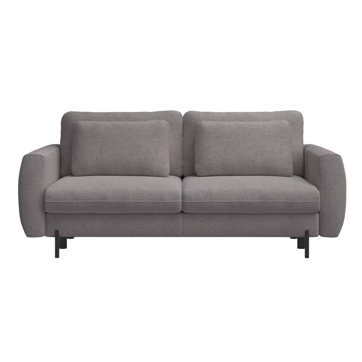 SOFA Rane greige mit Schlaffunktion - Taupe/Schwarz, Textil/Metall (236/90/102cm) - Selsey