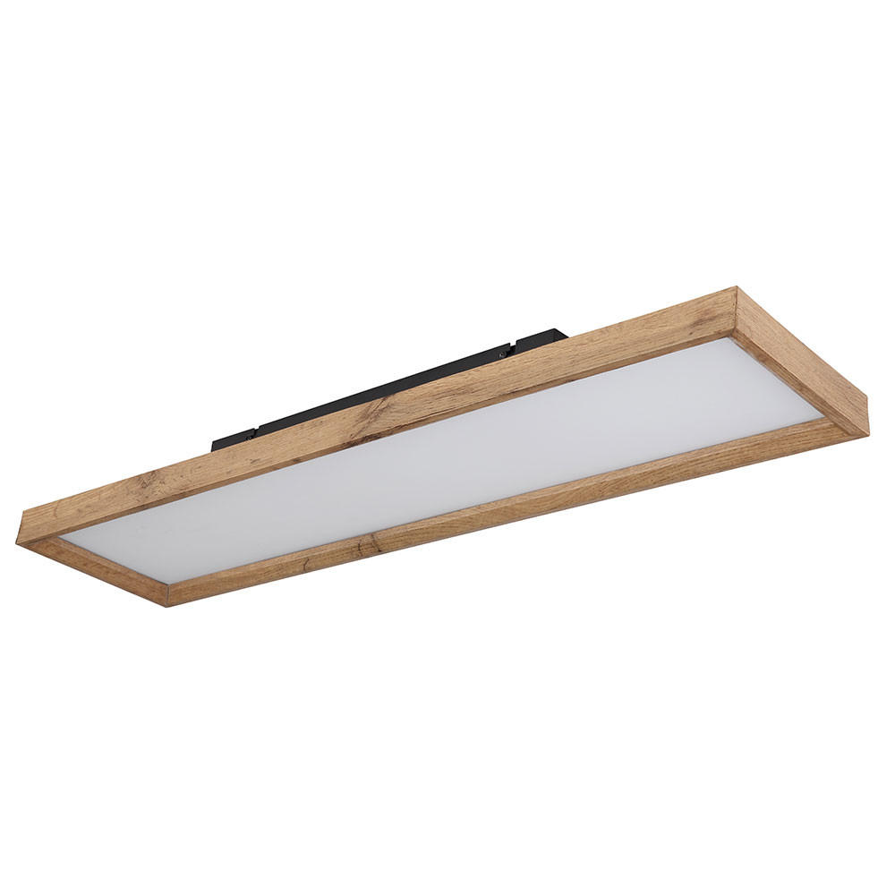 LED DECKENLEUCHTE Holzoptik Braun opal - Braun, Metall (80/20/8.5cm) - Globo Lighting