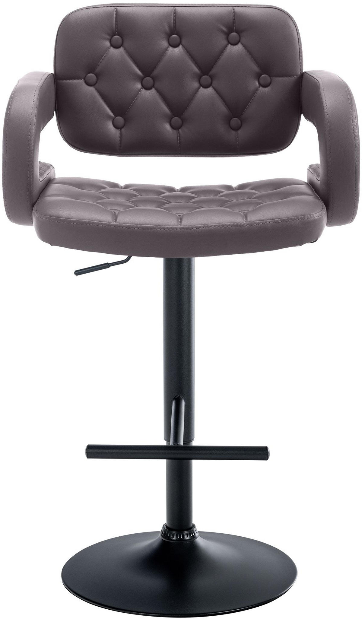 BARHOCKER Lederlook braun - Schwarz/Braun, Textil/Metall (62/103/55cm) - CLP