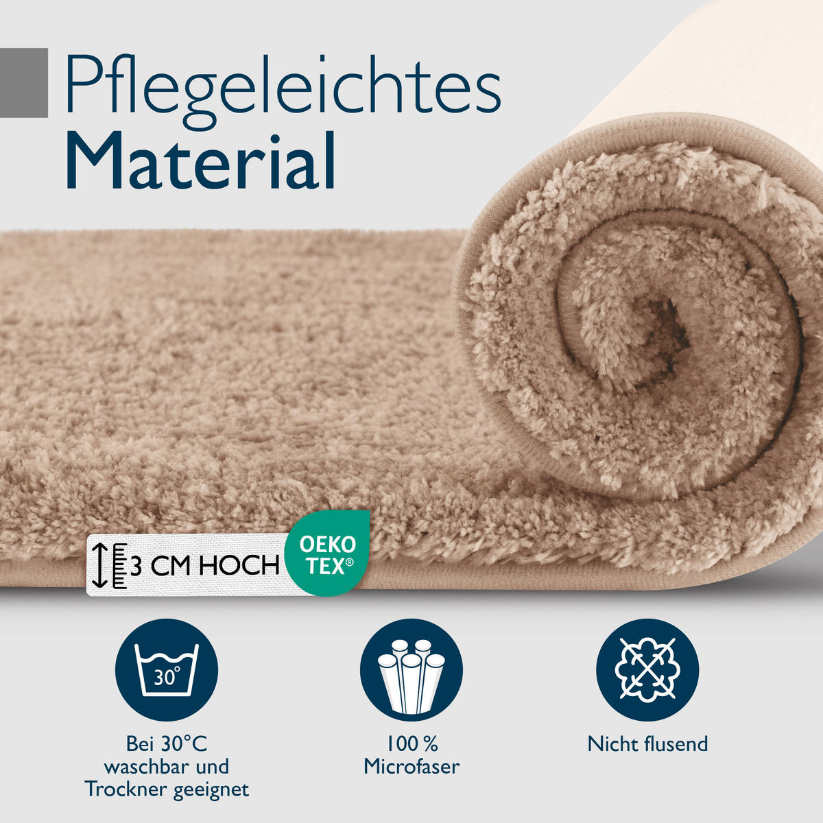 VORLEGER MATTE BeauMare FL 50/60cm Natur - Naturfarben, Textil (50/60cm) - Beautissu 