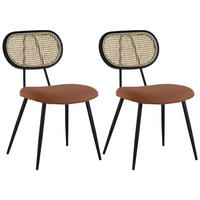 STÜHLE Elena Rostrot und Schwarz 2er-Set - Orange, Metall (48/82/56cm) - Happy Garden