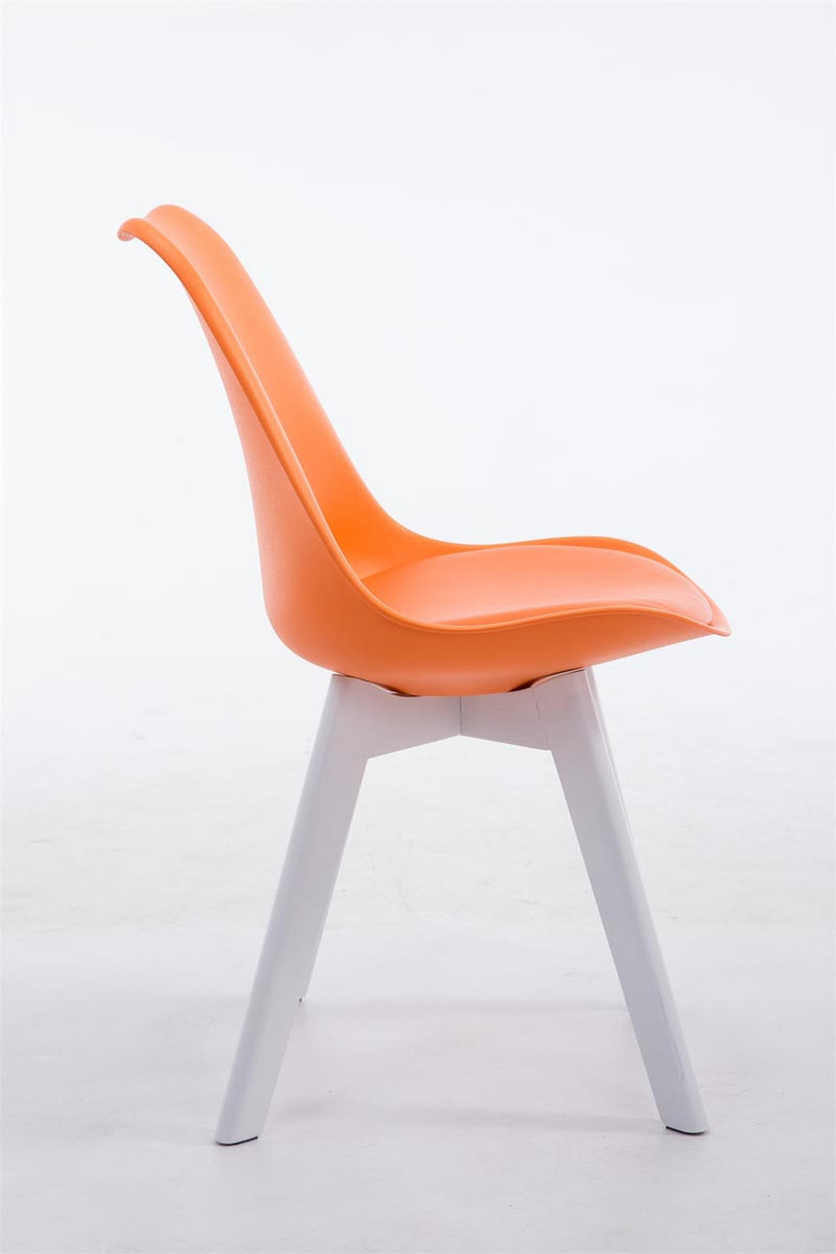 STUHL Lederlook orange - Weiß/Orange, Holz/Textil (48/84/41.5cm) - CLP