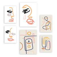 POSTER Set Mit 6 Stille Heuert In Weibliche Zusammenfassung A3 & A4 Rahmenlos - Klar, Papier (29/3cm) - Nacnic