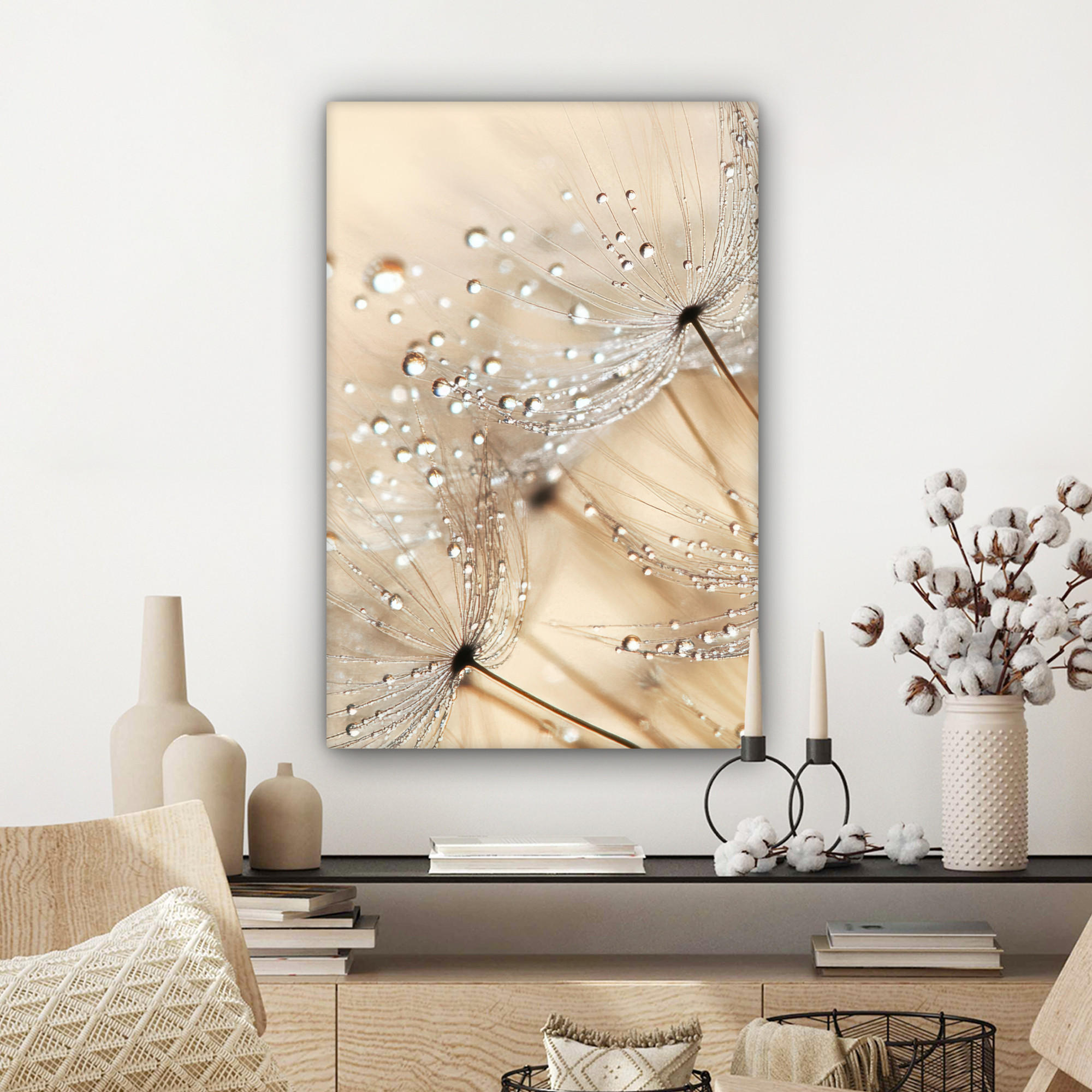 LEINWANDBILD Löwenzahn - Abstrakt - Natur - Beige 40x60 cm - Braun, Textil (40/60cm) - MuchoWow