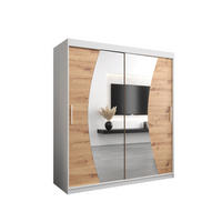 SCHWEBETÜRENSCHRANK 200/180/62 2-türig - Silberfarben/Eiche Artisan, Holz/Kunststoff (180/200/62cm) - Abiks Möbel