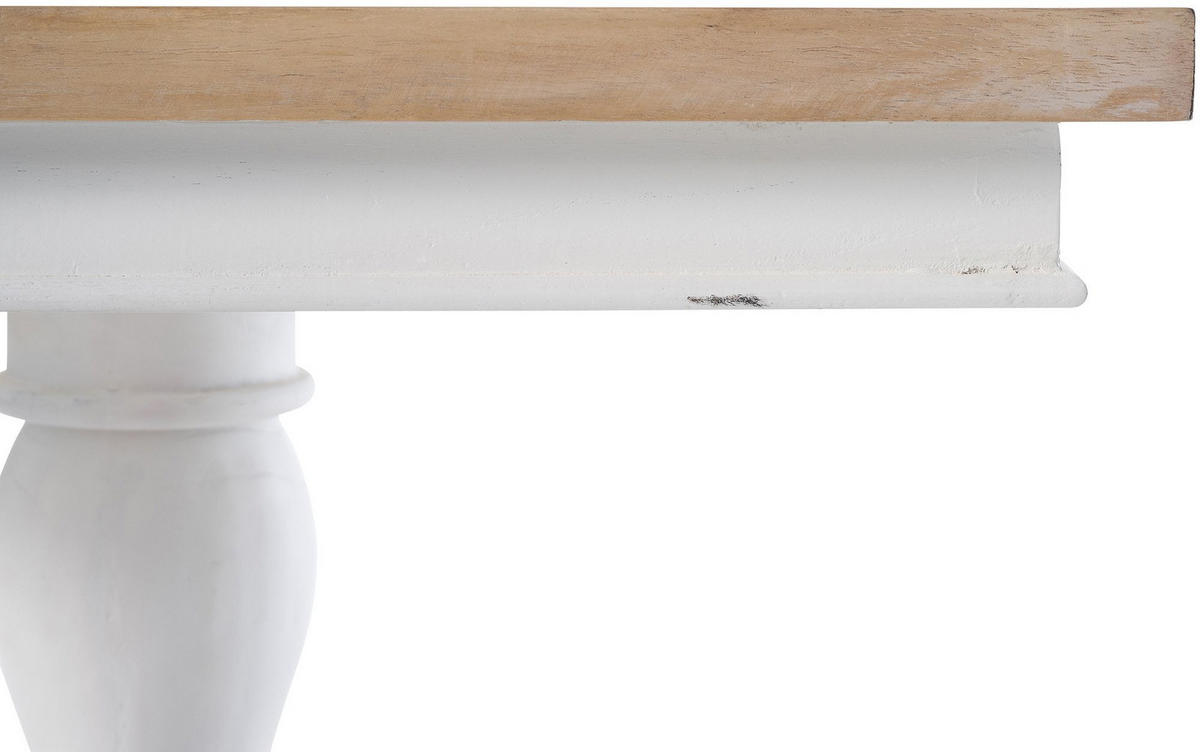BEISTELLTISCH eckig 70/70/75 cm Holz Natura/Weiß - Eukalyptusholzfarben/Weiß, Holz (70/70/75cm) - CLP