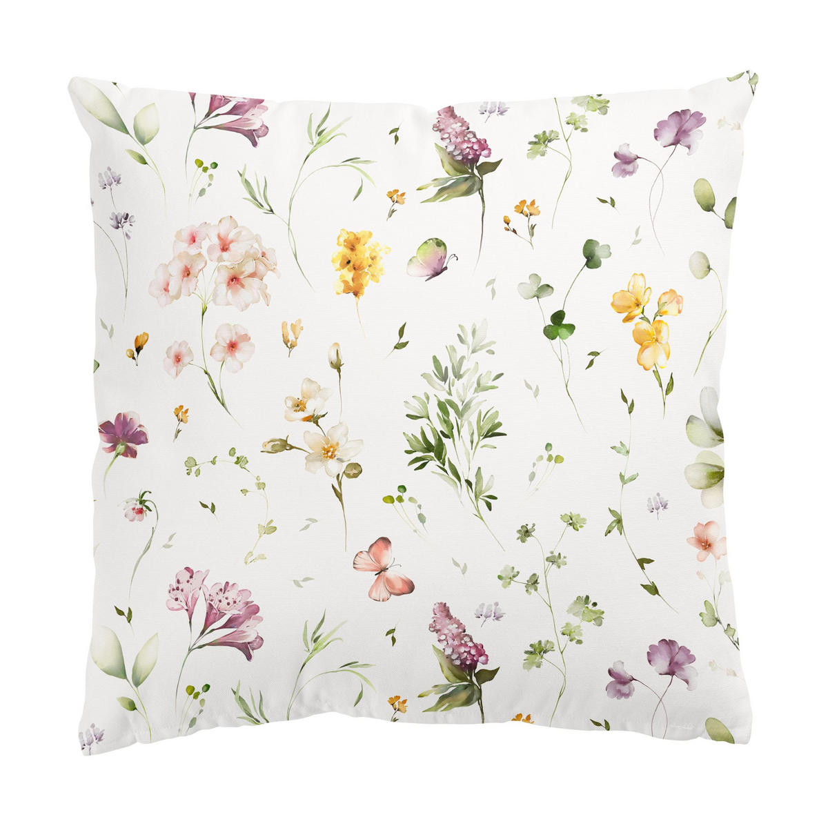 KISSENBEZUG Wildblumen Aquarell Muster 40/40 cm - Violett, Textil (40/40cm) - Bilderwelten