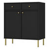 SIDEBOARD Oktio Schwarz-Graphit 84 cm - Goldfarben/Schwarz, Holzwerkstoff/Metall (83.6/95/40.8cm) - Selsey