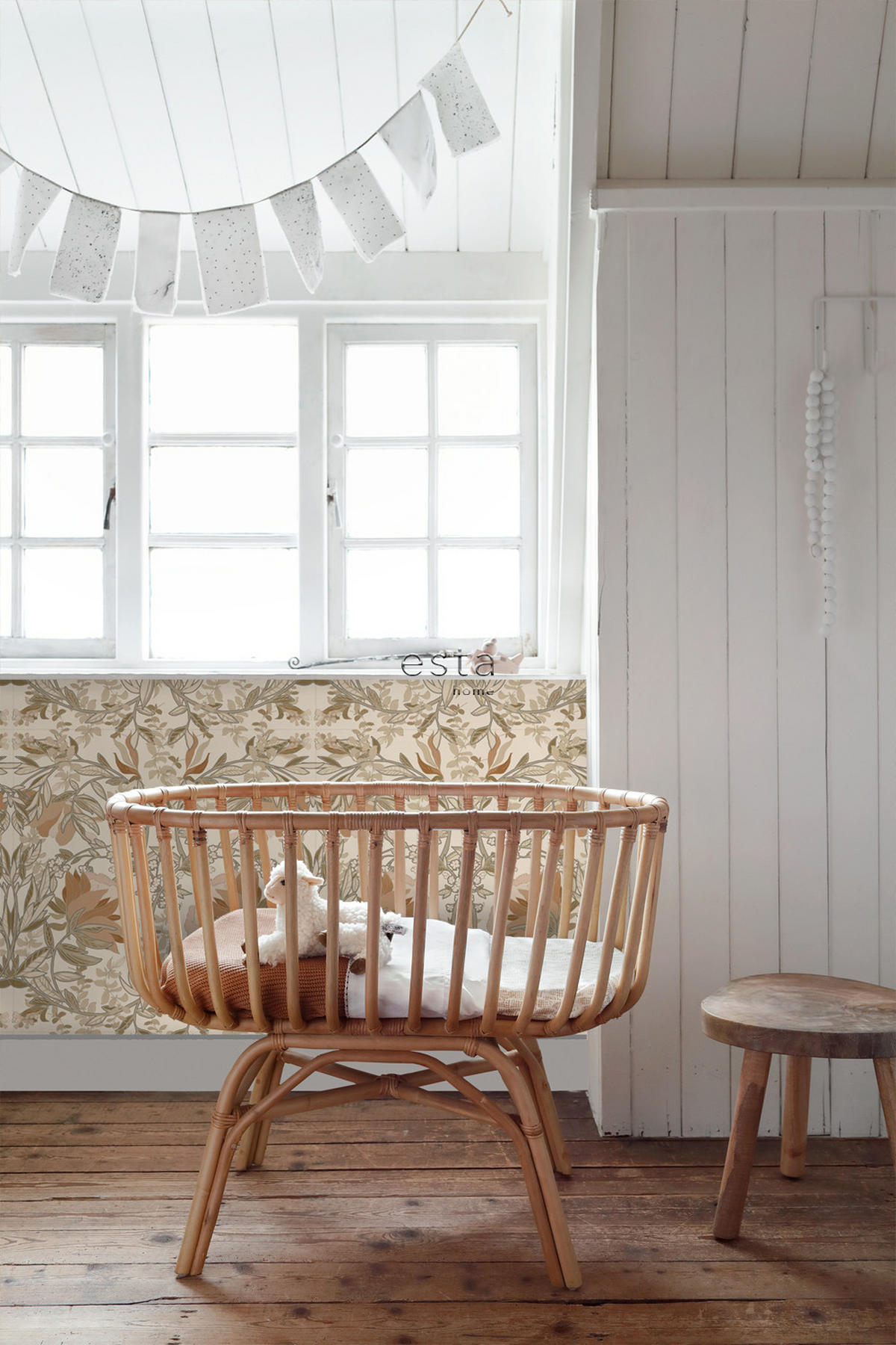 TAPETE Blumenmuster im Jugendstil 53 cm x 10.05 m - Beige, Papier (53/1000cm) - ESTAhome