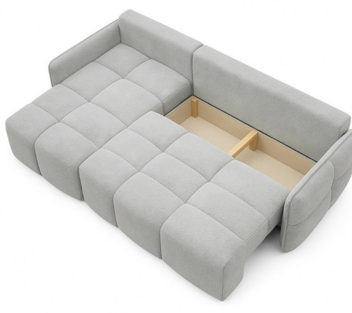 ECKSOFA Hellgrau MONO Mit Schlaffunktion Und Dekokissen Links - Grau, Textil (220/145cm) - Sepro Meble