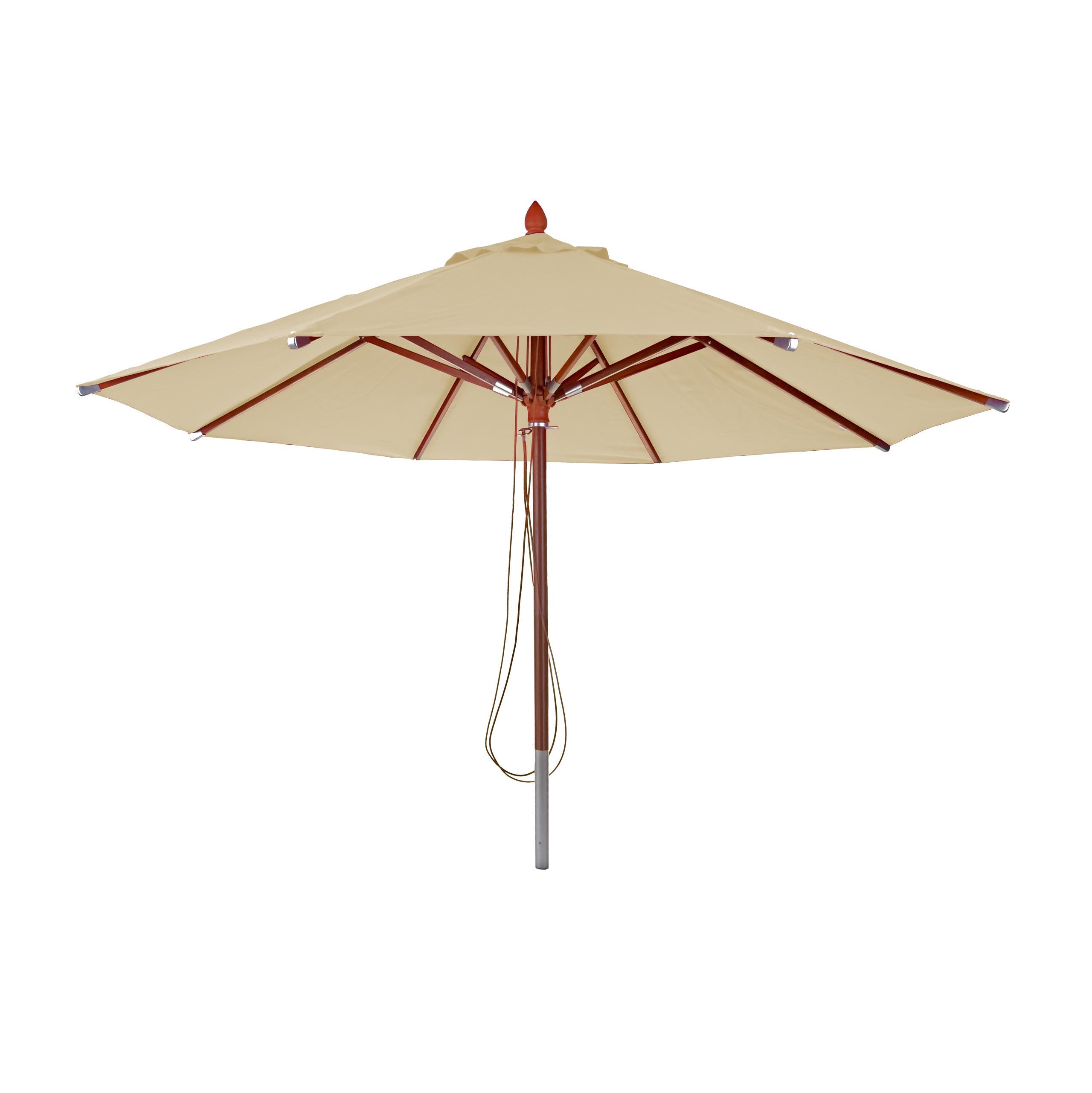 GASTRONOMIE SONNENSCHIRM RUND Cremeweiß - Weiß, Holz (400/400cm) - MCW