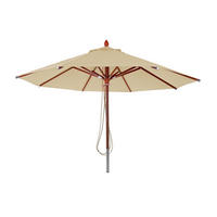 GASTRONOMIE SONNENSCHIRM RUND Cremeweiß - Weiß, Holz (400/400cm) - MCW