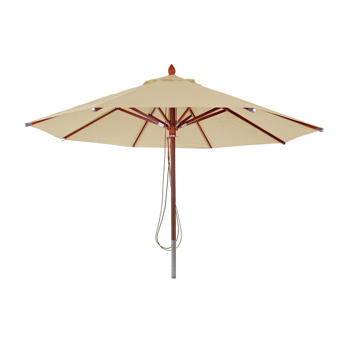 GASTRONOMIE SONNENSCHIRM RUND Cremeweiß - Weiß, Holz (400/400cm) - MCW