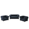 SITZGARNITUR CHESTERFIELD 2+1+1 Elegant Klassisch Schick Stoff Whisper Blau - Blau, Holz (152/77/90cm) - Kaiser Möbel