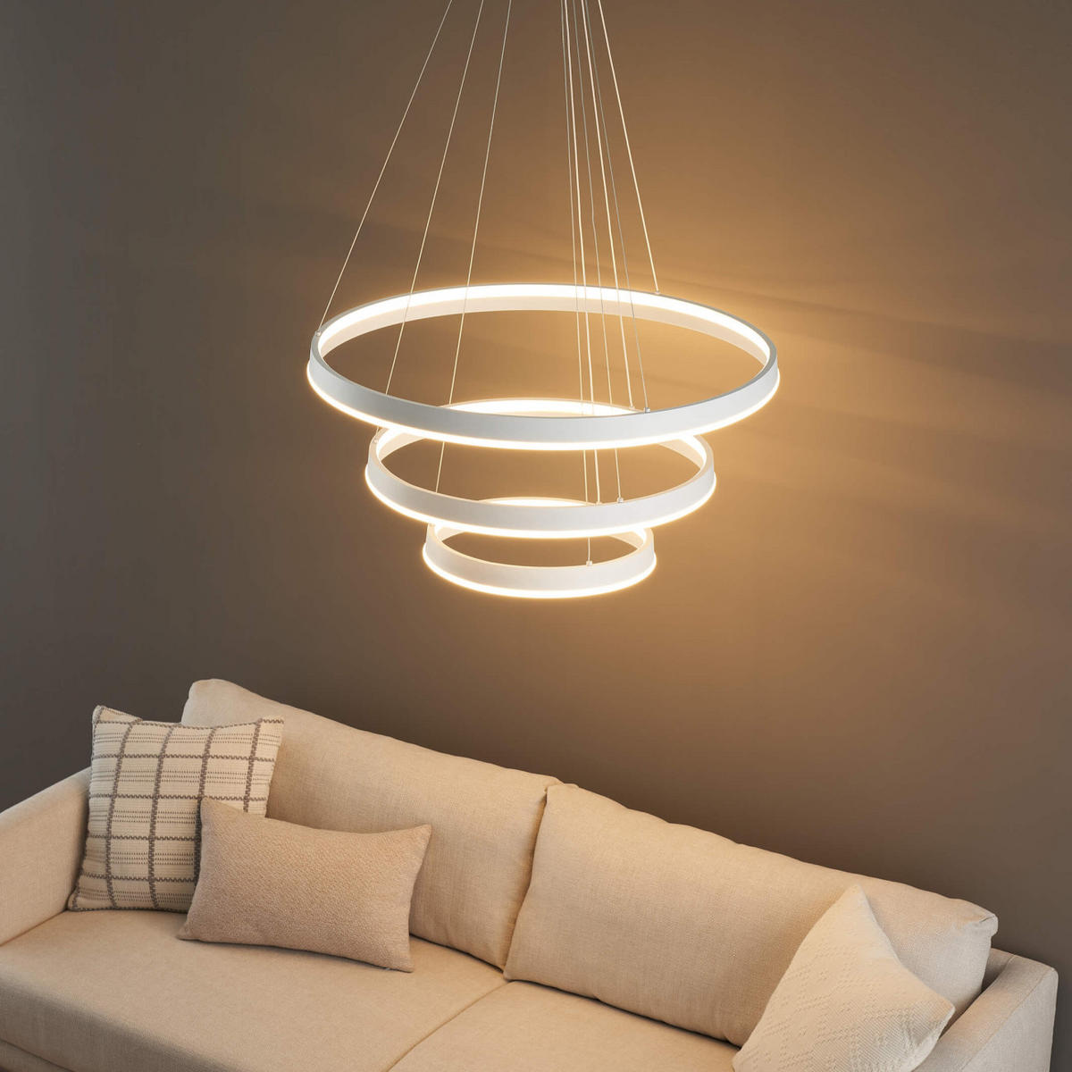 HÄNGELEUCHTE Nettuno, Weiß, 150cm - Weiß, Metall (80/80/150cm) - KOSILUM
