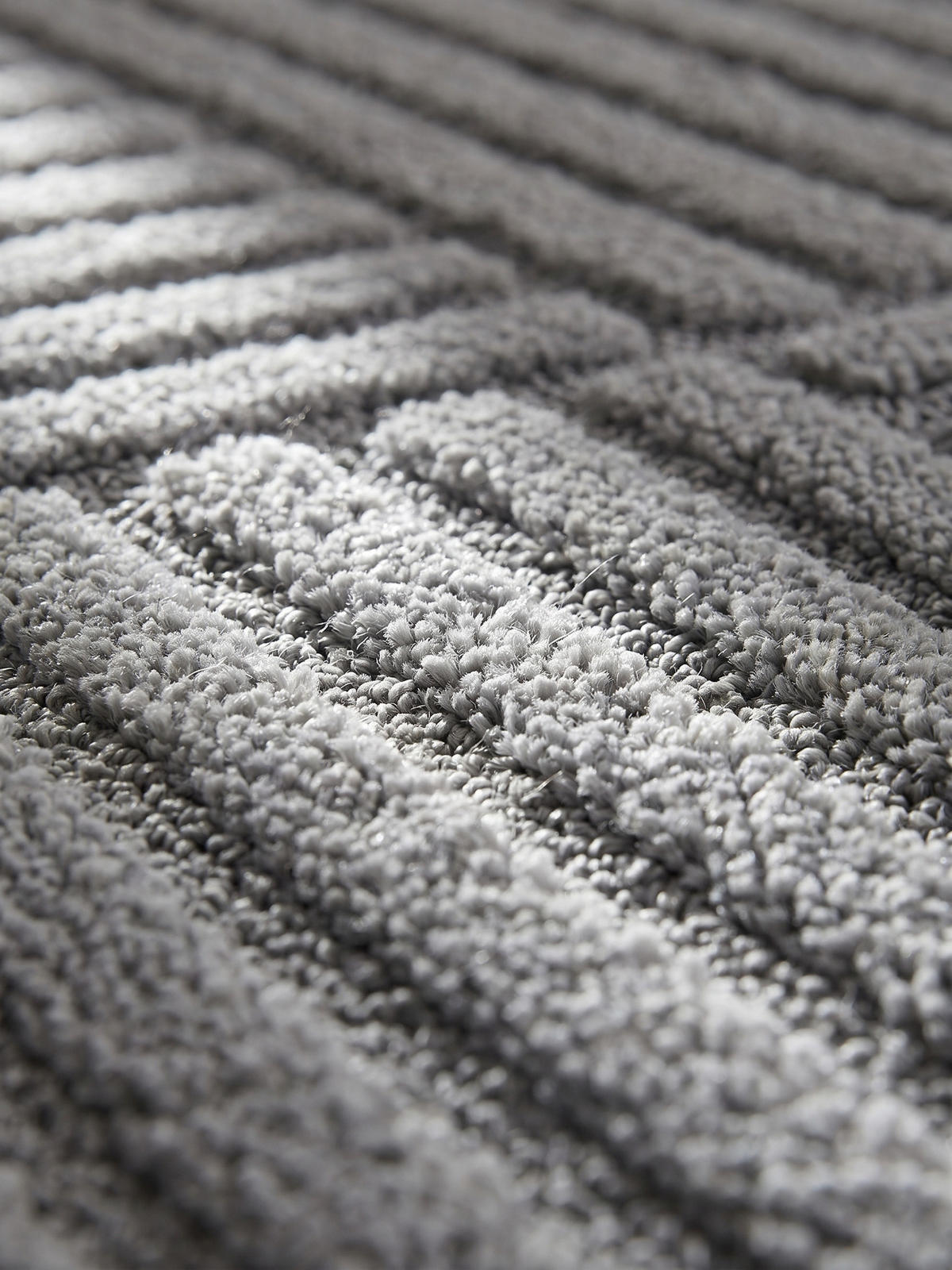TEPPICH Hochflor RIGI in Silber, mit Cord-Streifen-Patchwork, 80 x 250 cm - Silberfarben, Textil (80/250cm) - KADIMA DESIGN
