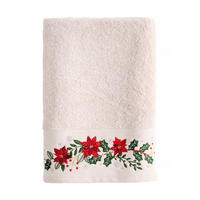 GESCHIRRTUCH Weihnachten Poinsetia hellbeige 70 x 130cm - Beige, Textil (130cm) - home&you