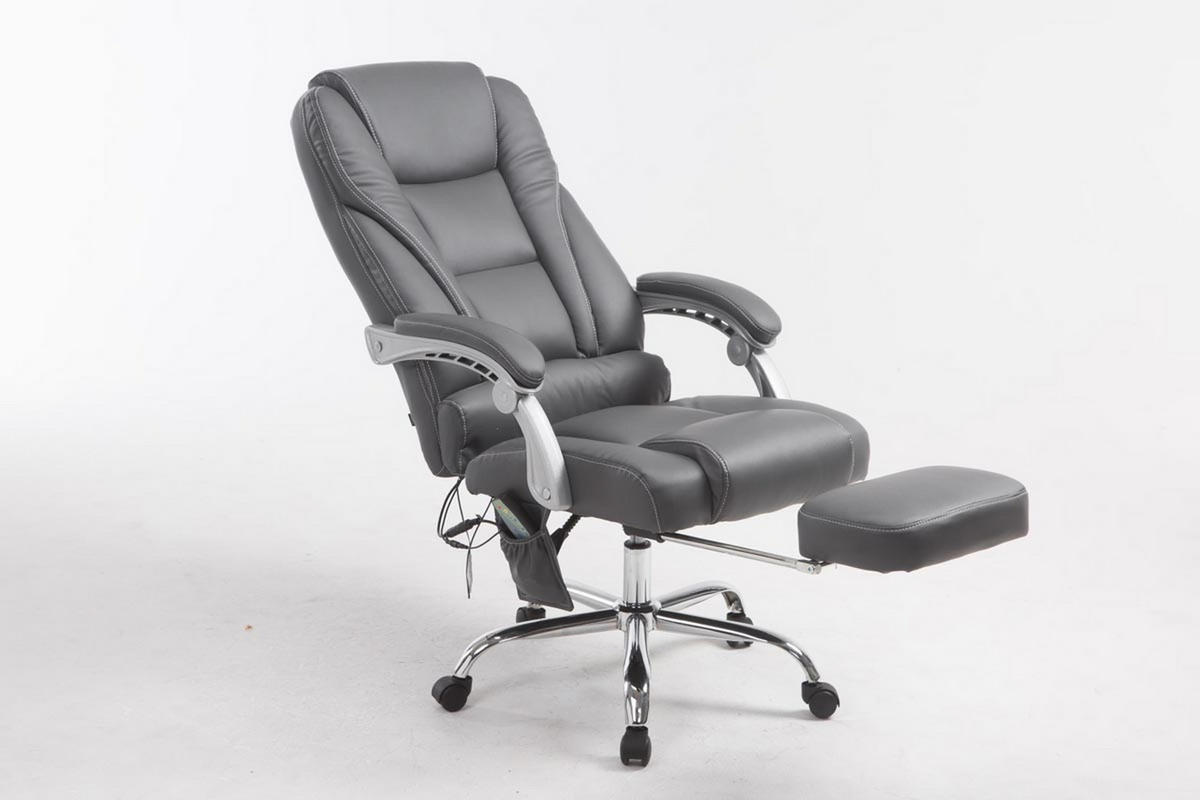 BÜROSTUHL Pacira-N, Kunstleder mit Massagefunktion Grau - Grau, Textil/Metall (68/127/64cm) - TPFLiving