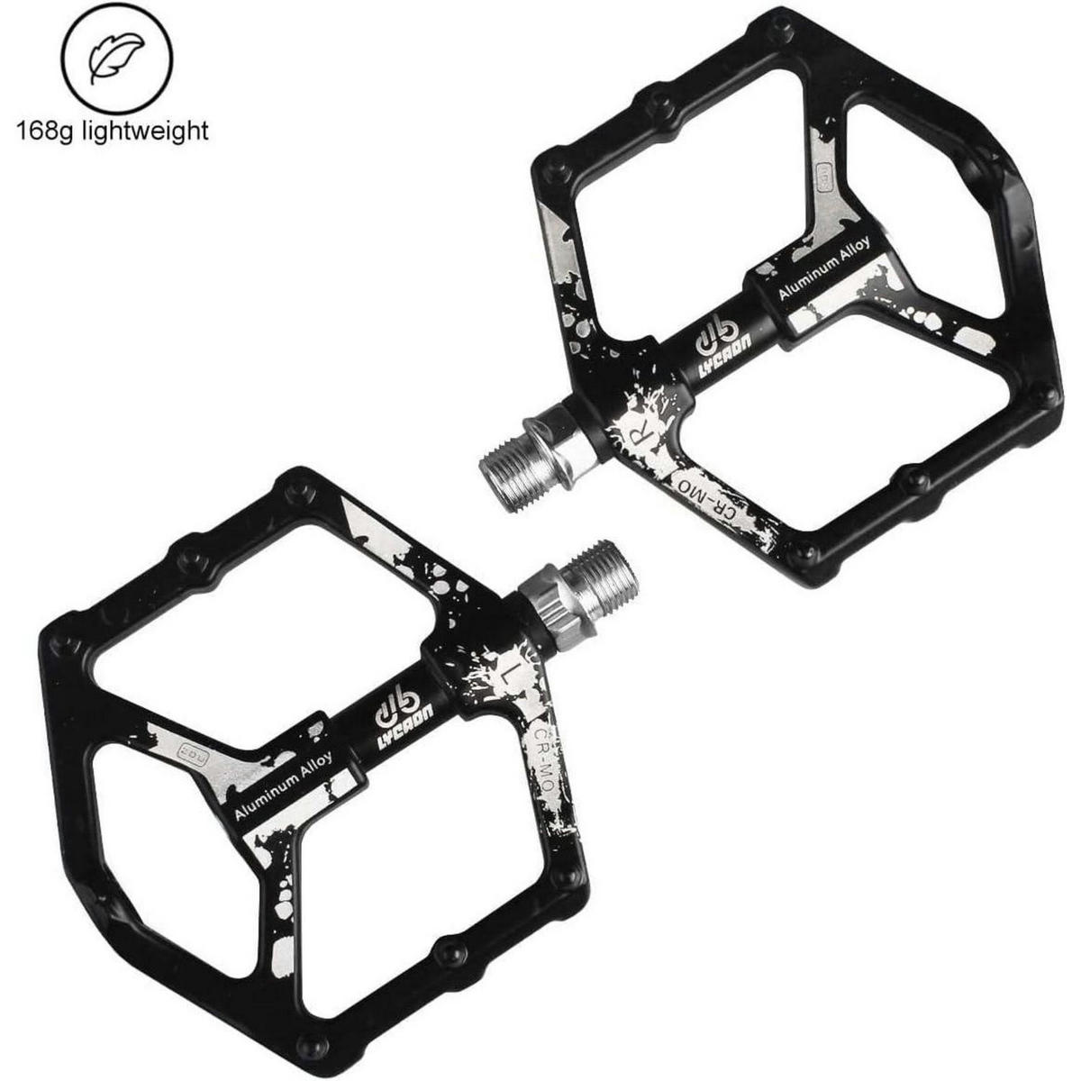 FAHRRADPEDALE 2-teiliges Set Aluminium Schwarz - Schwarz, Metall (8.2/1.8/10.2cm)