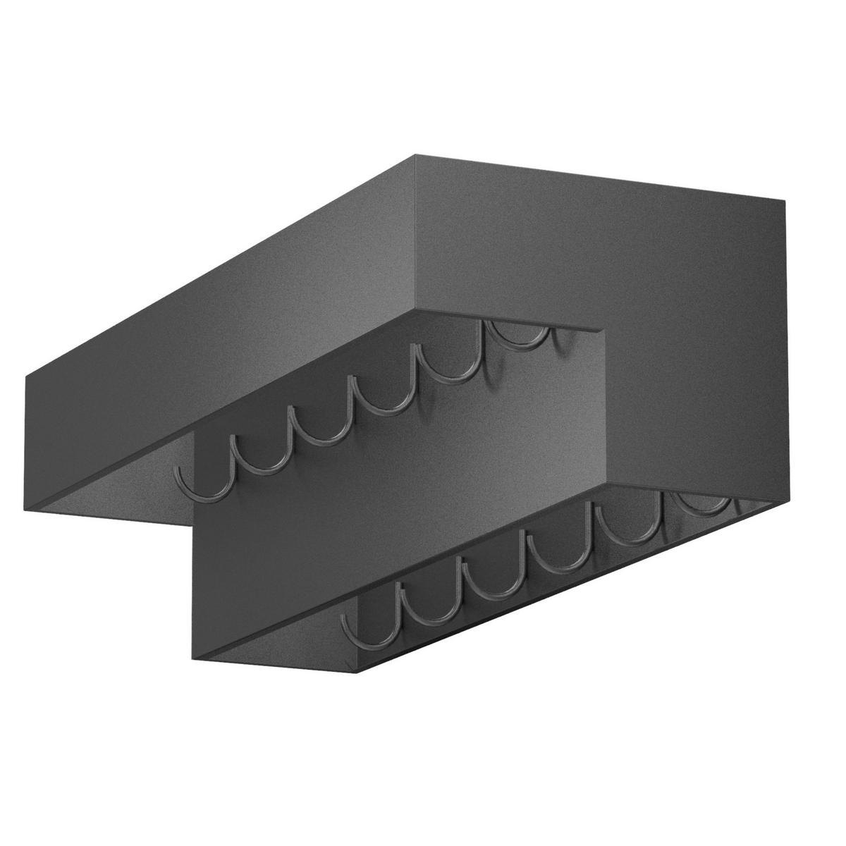WANDGARDEROBE mit Ablage 60 cm Metall 96741 Garderobenleiste Hängegarderobe - Schwarz, Metall (60/18/24cm) - DanDiBo