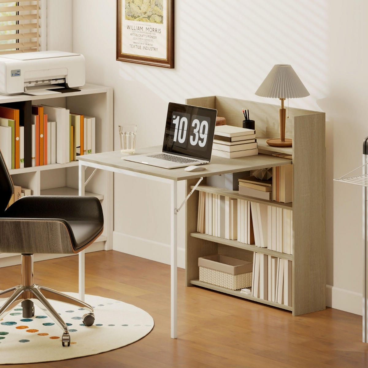 KLAPPTISCH 78,5/91/93 cm mit Regal DE-39922 Eiche - Eichefarben, Holzwerkstoff (78.5/91/93cm) - ComfortXL