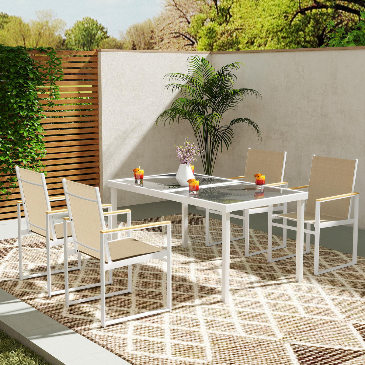 GARTENMÖBEL-SET Multicolor 150.0/87.0/72.0cm - Multicolor, Metall