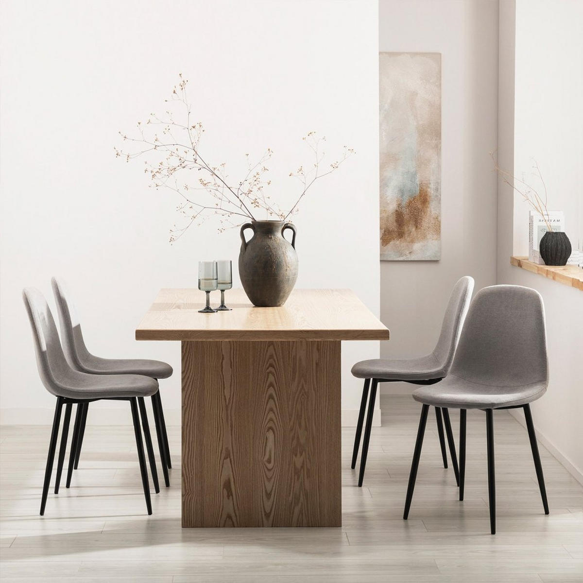 ESSZIMMERSTUHL Ellis Grau 45 cm x 86 cm - Grau, Textil (45/86/52cm)