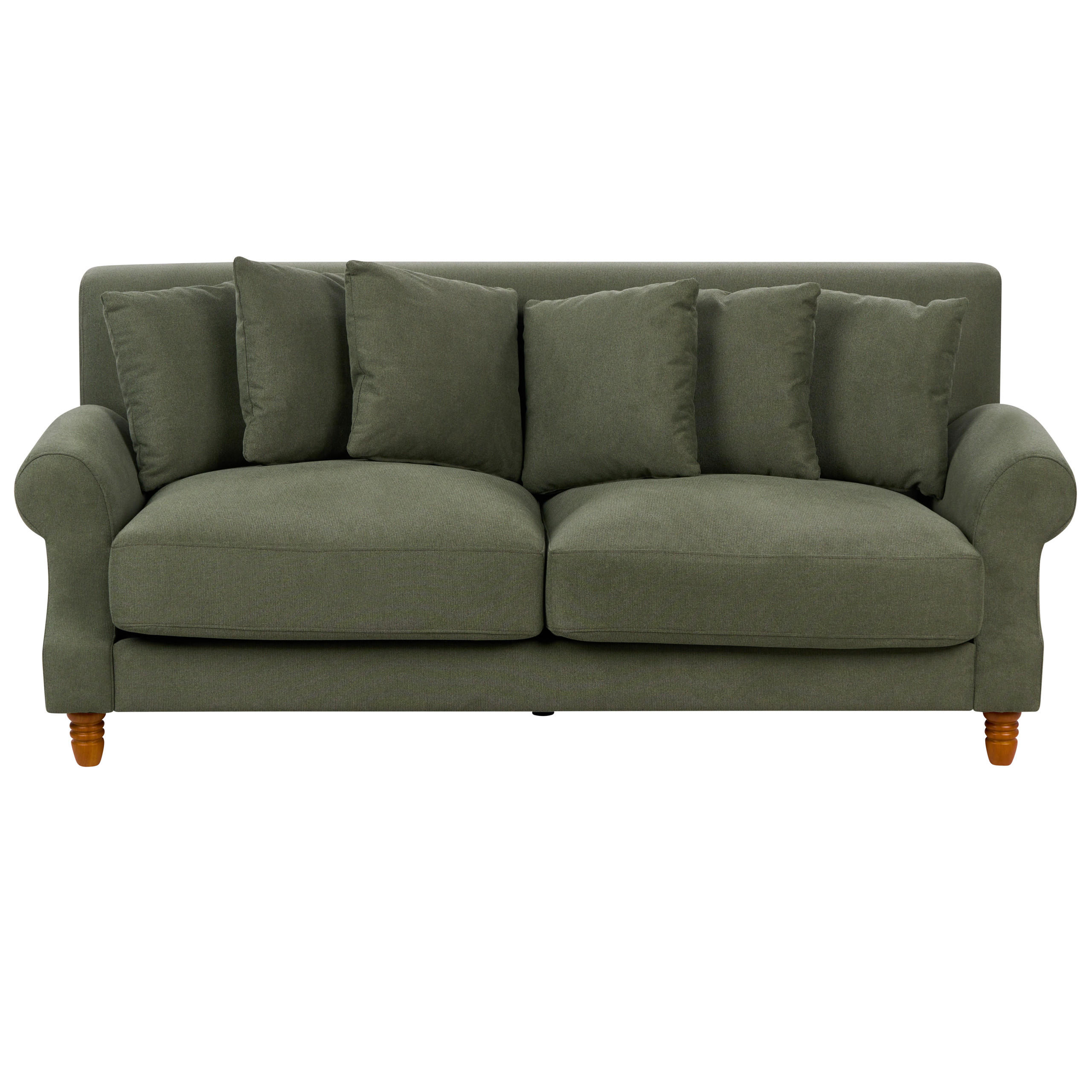 2-SITZER-SOFA dunkelgrün Eike - Dunkelbraun/Grün, Textil (186/82/102cm) - Beliani