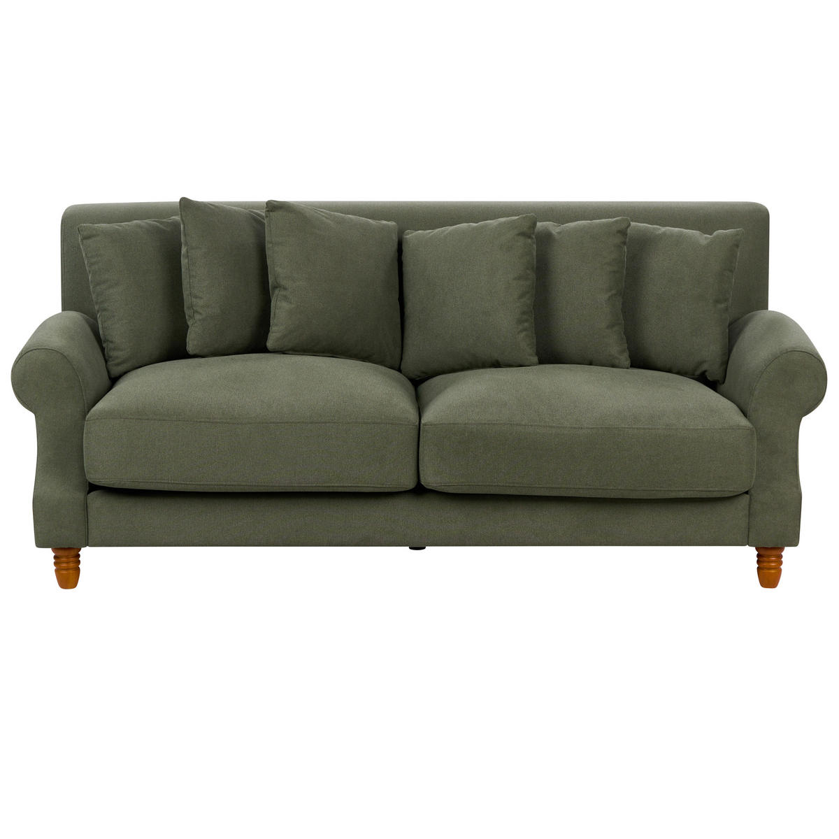 2-SITZER-SOFA dunkelgrün Eike - Dunkelbraun/Grün, Textil (186/82/102cm) - Beliani