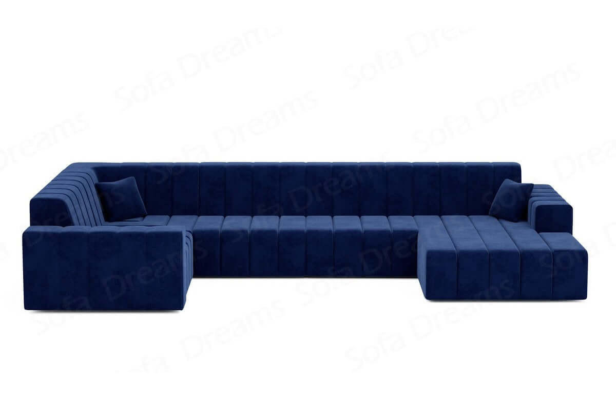 WOHNLANDSCHAFT Astra Dunkelblau Samtstoff - Dunkelblau, Kunststoff (326/73/186cm)