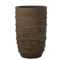 BLUMENTOPF WELLE + AUßENBEREICH SAND Braun - Braun, Stein (33.5/53.5cm) - J-Line