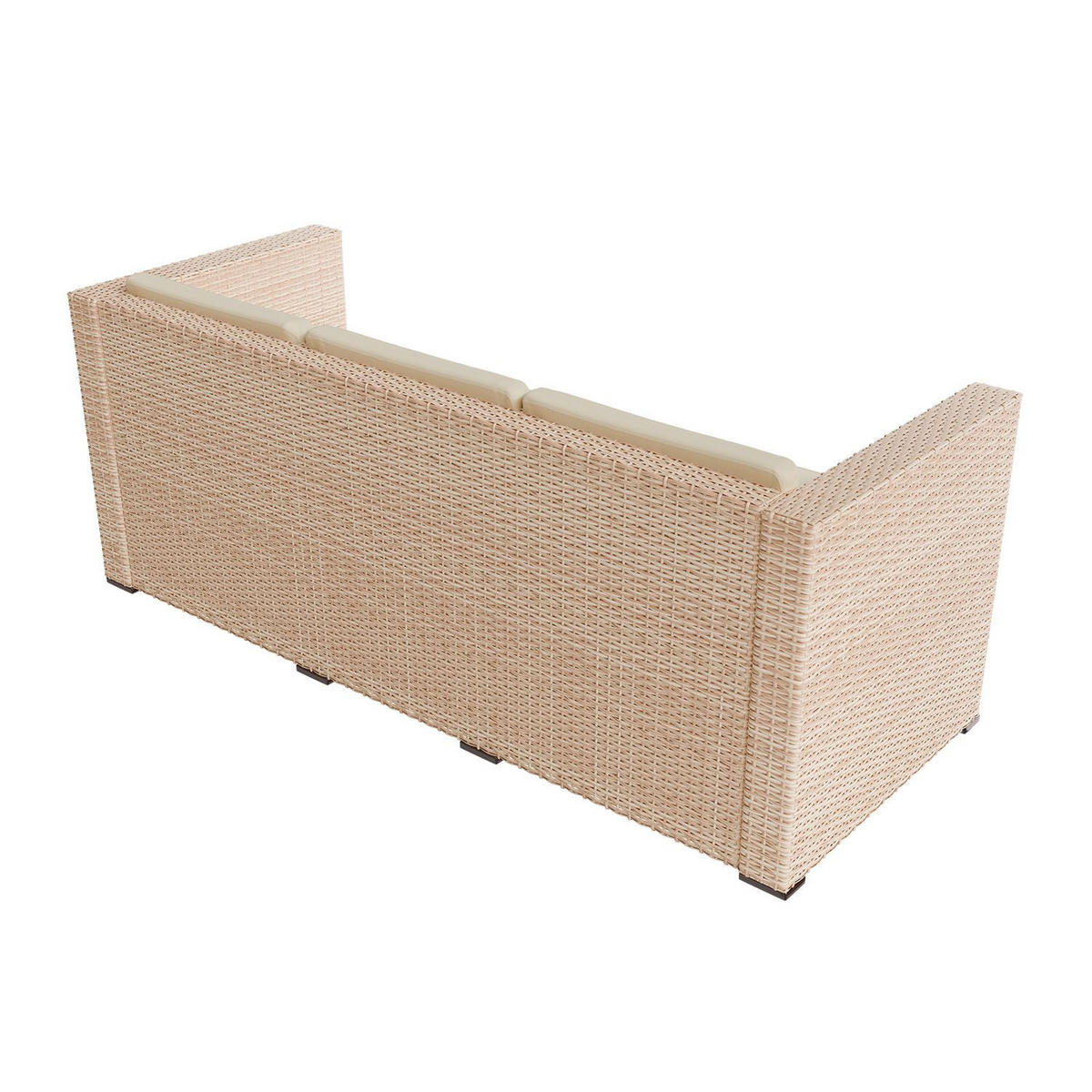 LOUNGEGARNITUR Punta Cana inkl. Abdeckung 3-tlg. - Creme, Kunststoff/Metall - Juskys