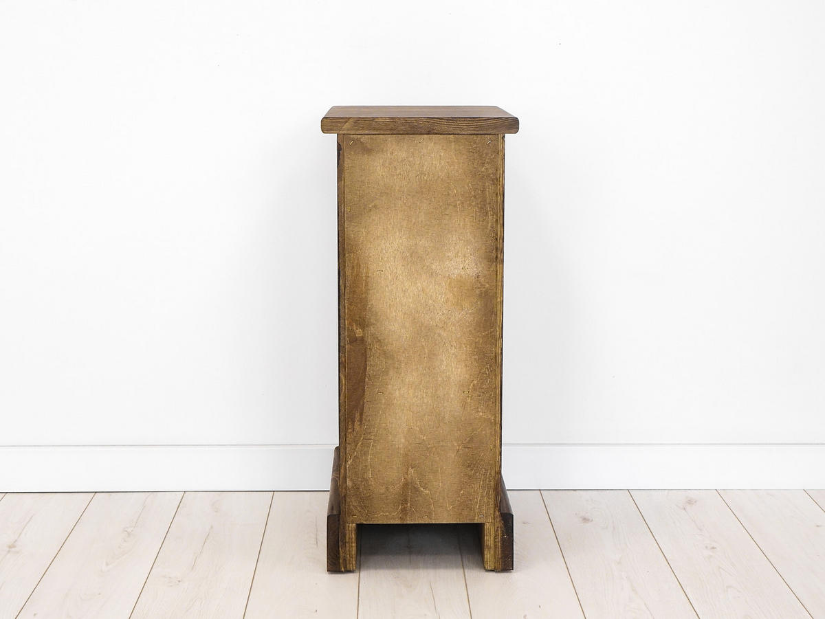 NACHTTISCH aus Massivholz Rustyk 1 - Dunkelbraun/Schwarz, Holz (29/69/40cm) - Seart