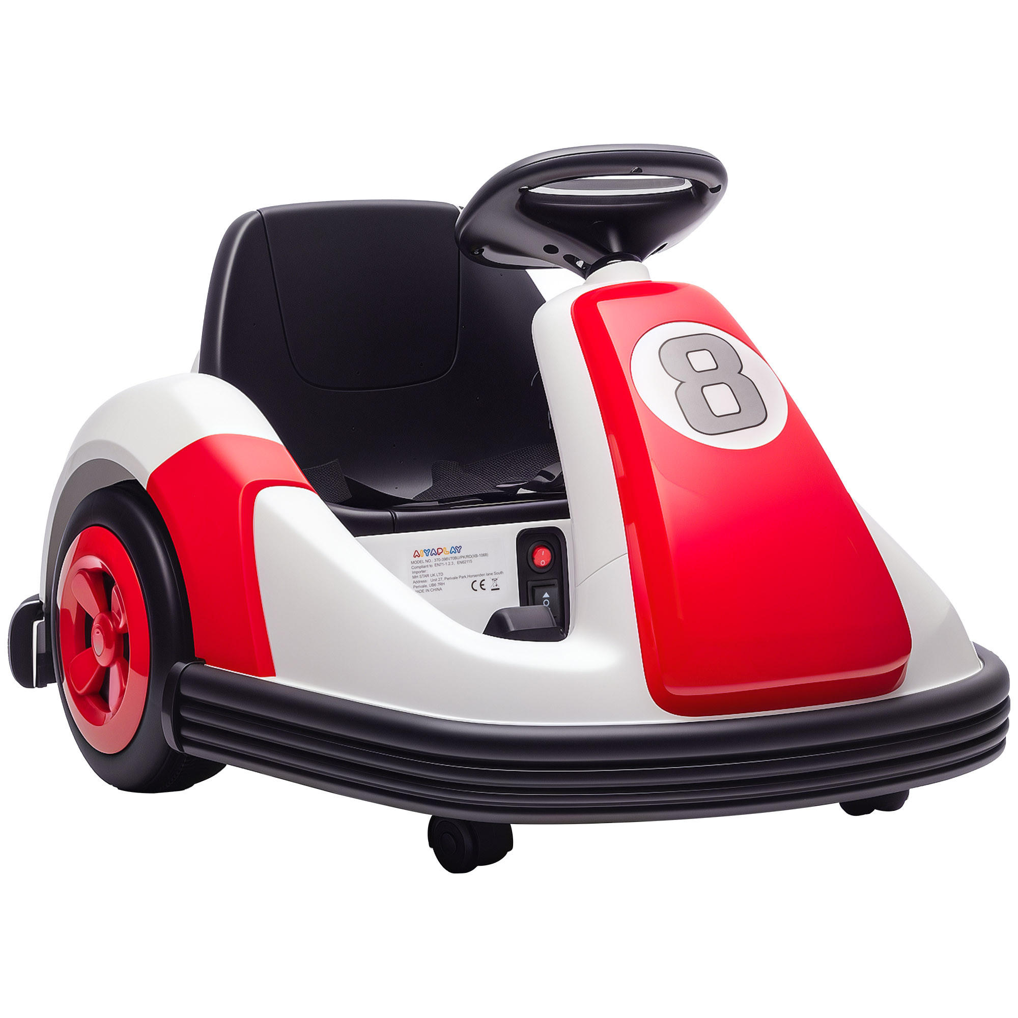 KINDER-AUTOSCOOTER DE-13168 360° Drehung Rot - Rot, Metall (70/58/46.5cm) - ComfortXL