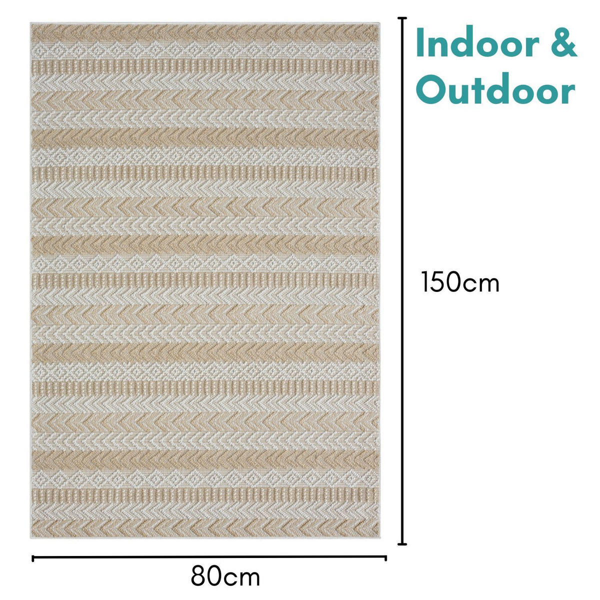 OUTDOORTEPPICH Carrie Beige,Creme,Sandfarben 80/150 cm - Beige, Textil (80/150cm) - My-Rug