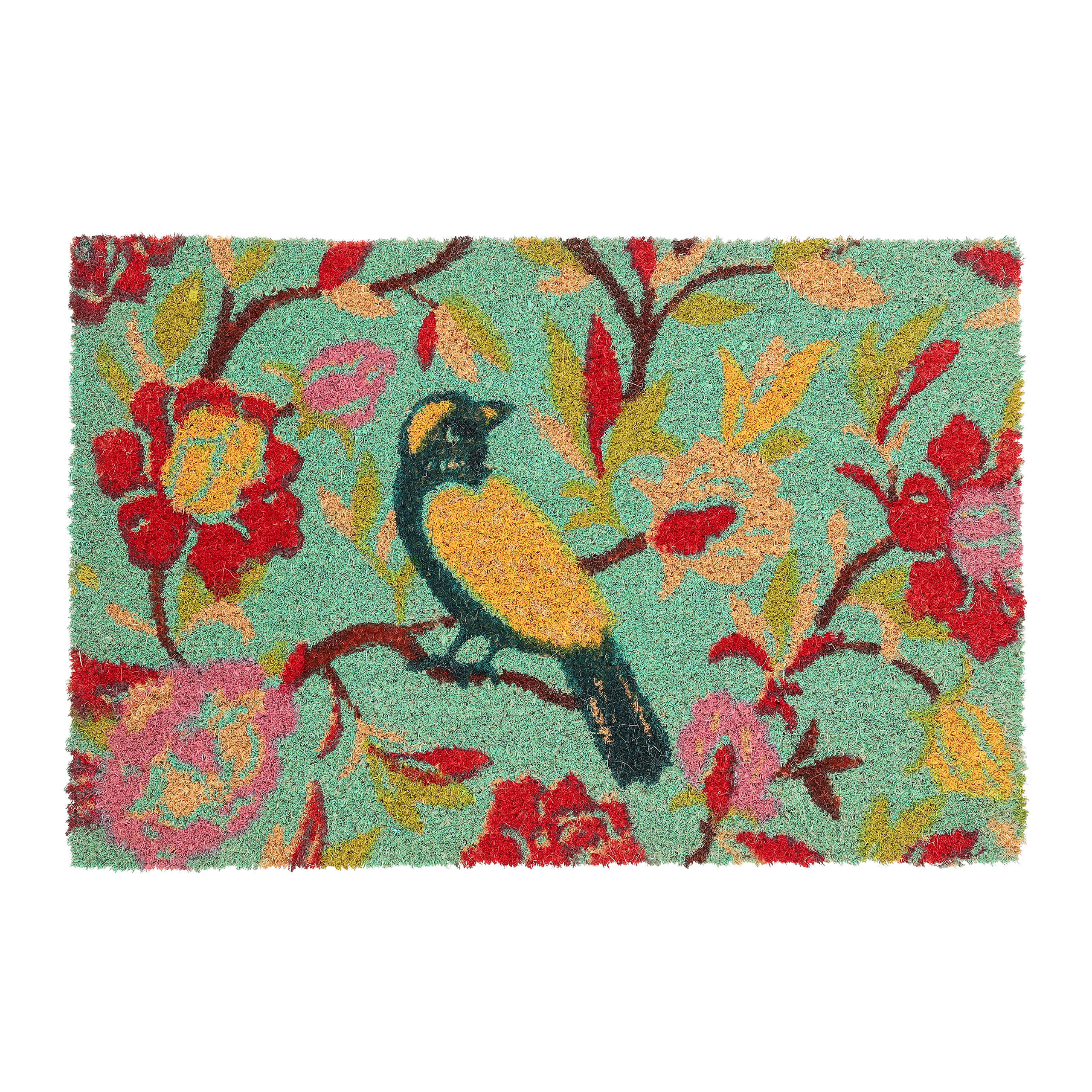 Relaxdays ROHOŽKA Barevná kokosové vlákno motiv ptáka 60x40 cm