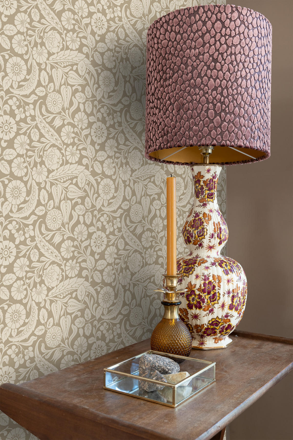 TAPETE Blumenmuster 50 x 900 cm - Beige, Papier (50/900cm) - ESTAhome