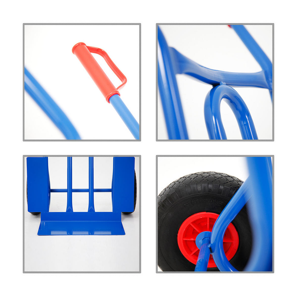 SACKKARRE Rhino XL Schaufel 104x60x50cm Traglast 250kg Pannensichere Räder Blau - Blau, Metall (50/60/104cm) - PROREGAL