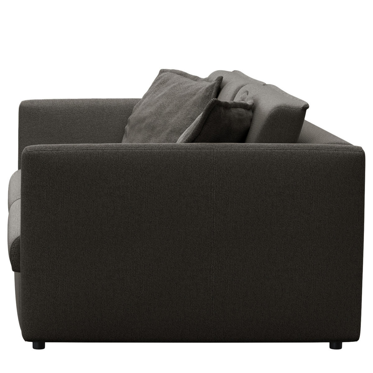 3-SITZER SOFA - Anthrazit/Schwarz, Kunststoff/Textil (219/84/117cm) - home24