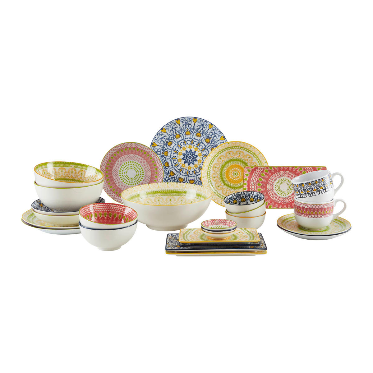 SUPPENTELLER Maja Blau/Gelb - Blau, Keramik (21/21/4cm) - Mömax