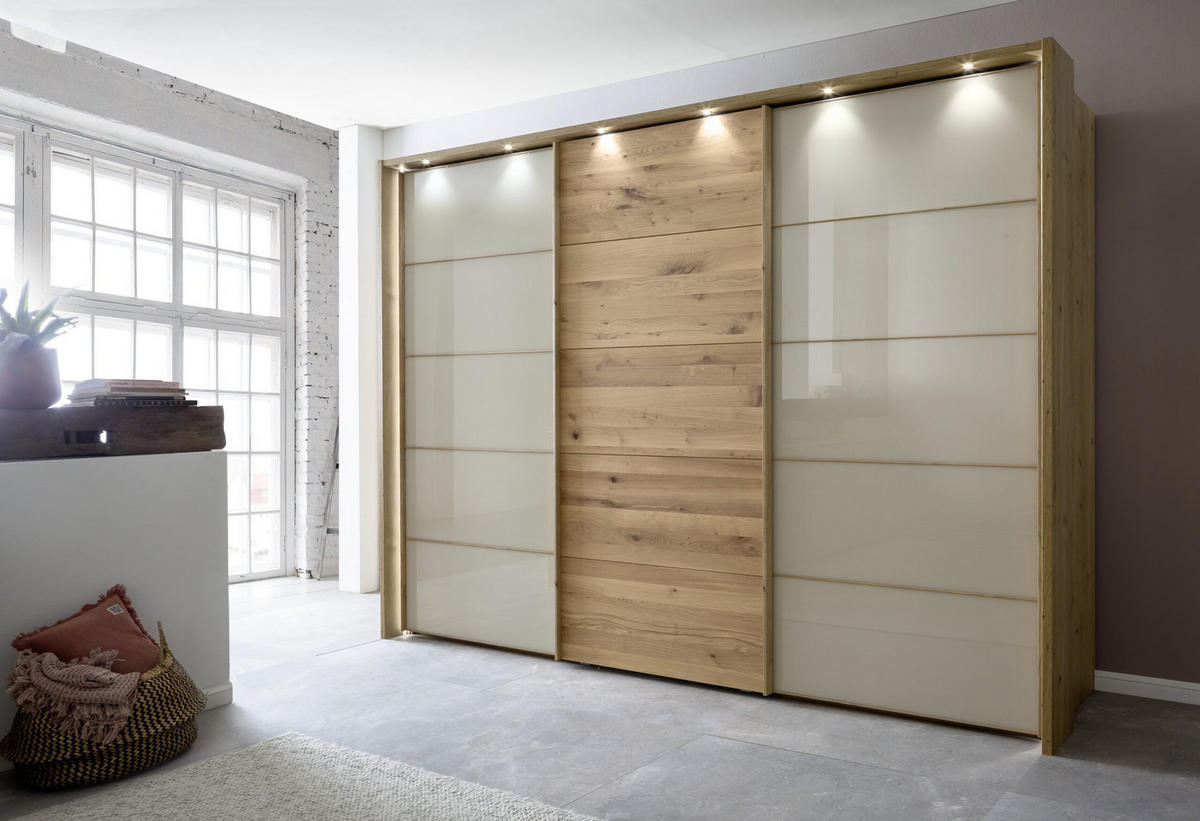 JUGENDZIMMER Norderney in Weiß mit Viking Oak 7 teilig Kinderzimmer Komplett Set mit begehbarem Kleiderschrank - Weiß, Holzwerkstoff (80/200/120cm)