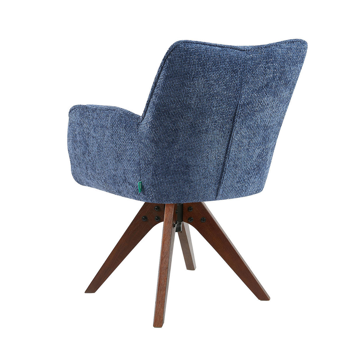 DREHSTUHL Mika-Theo 2er-Set - Blau/Nussbaumfarben, Eichenholz/Holz (59/84/66cm) - DUBI Möbel