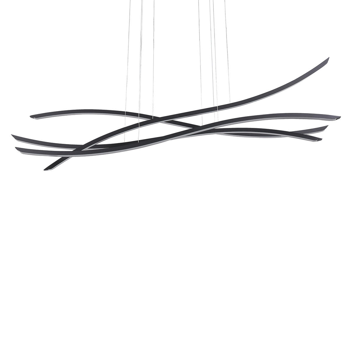HÄNGELEUCHTE Calao 17/160/160 cm - Schwarz, Metall (17/160/160cm) - Beliani